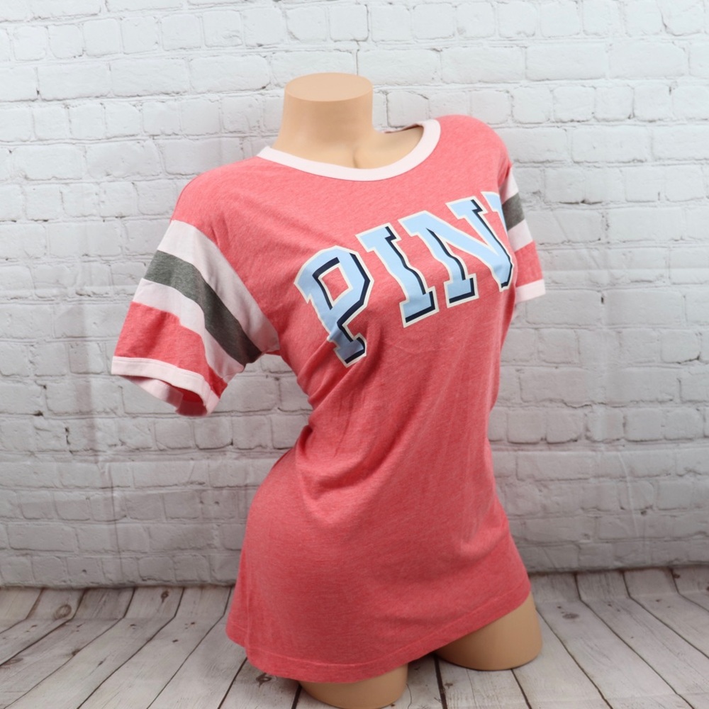 VS PINK Logo Print Short Sleeve Tee Shirt - Picture 4 of 7